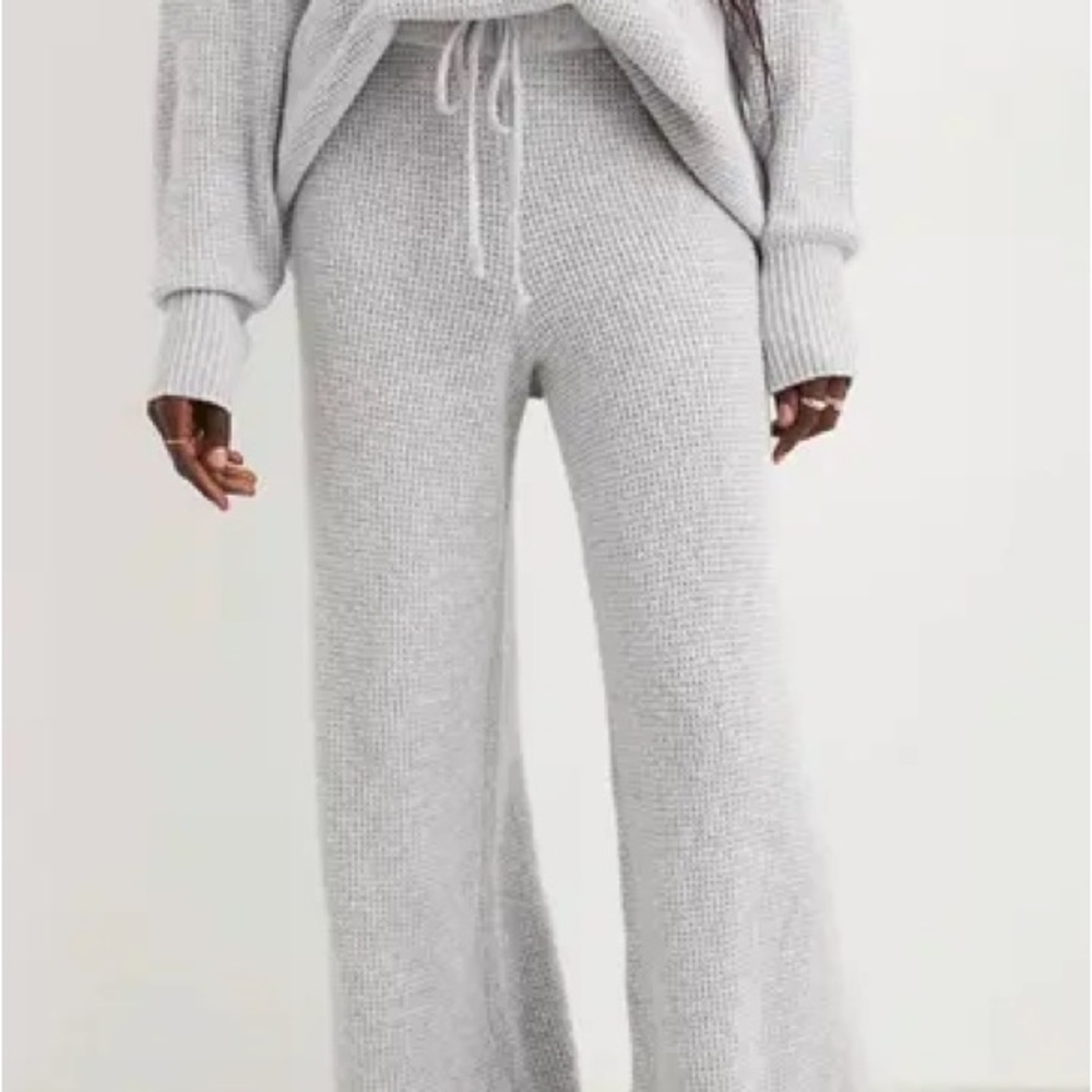 Aerie Cozy Up Waffle Wide Leg Pant